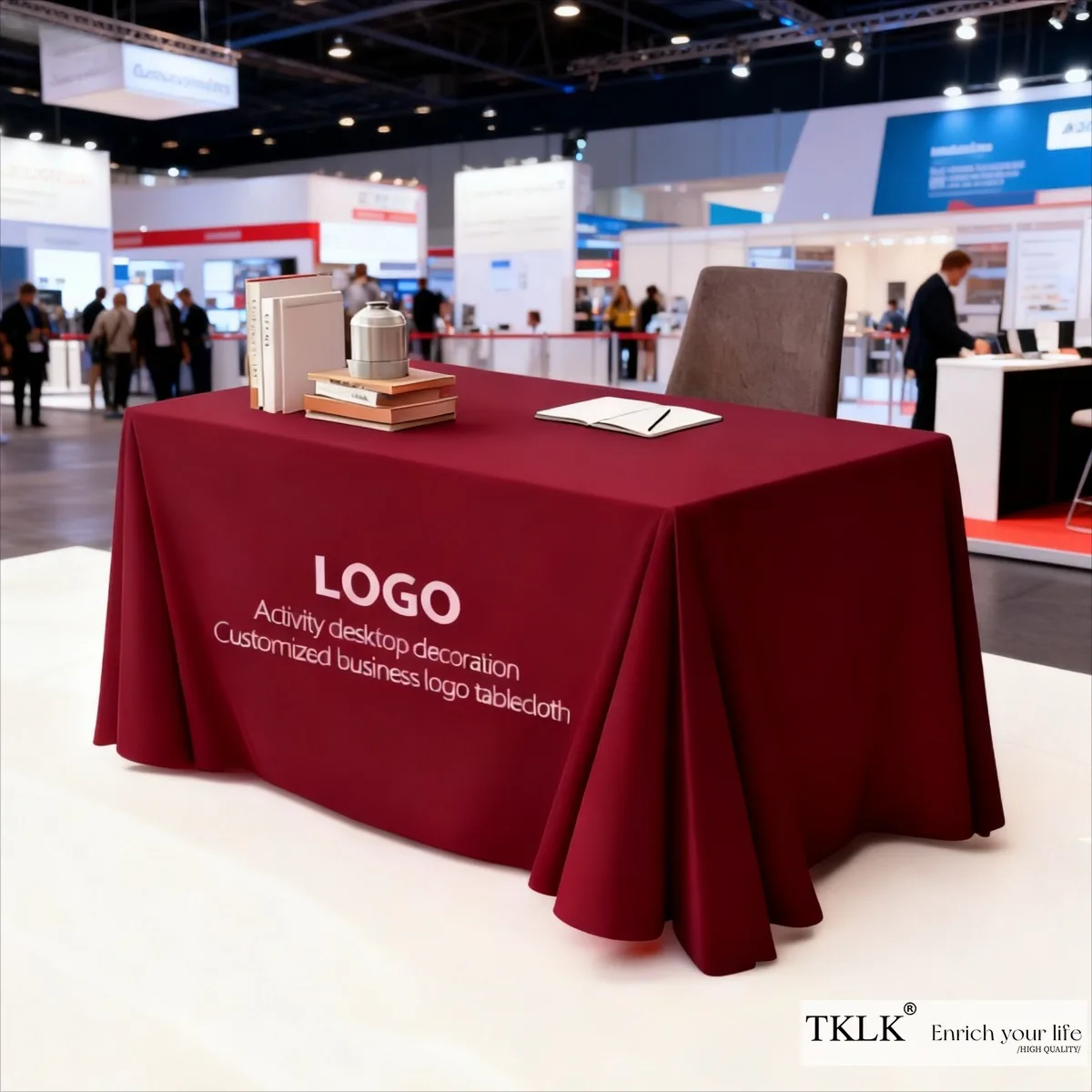 

Custom Tablecloth for Logo, Personalized Table Cover, Polyester Fabric, for Weddings, Birthdays, Corporate Events, Tradeshows