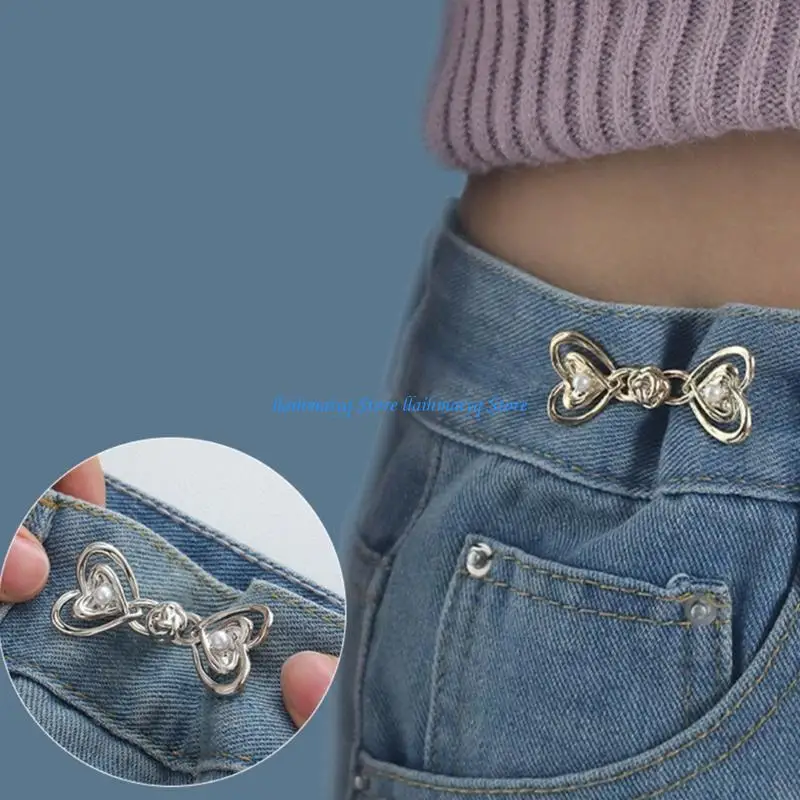 

573B 1pair Tighten Waist Button for Skirt Pant Jeans Adjustable Waist Clip Clothing Supply Crafts Detachable Waist Button
