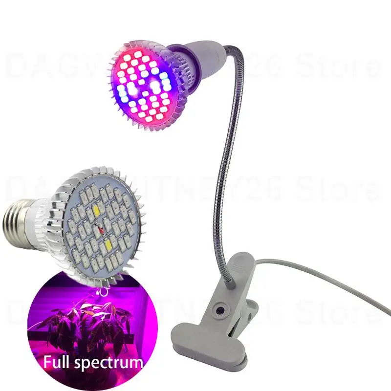 40 led Full Spectrum plant grow bulbs grow light lamp Flexible desk clip Holder vegetable flower indoor greenhouse Garden U26