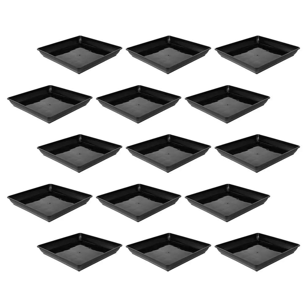 

15Pcs Plastic Flower Pot Trays Square Drainage Saucers for Indoor Outdoor Plants Water Resistant Planter Base Tray for Garden