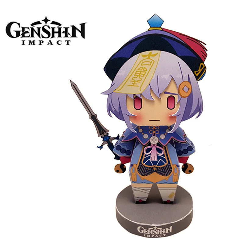 Genshin Impact Qiqi Figure Mini 3D Cute Paper Model Anime Papercraft Art Origami DIY Kids Adult Craft Toys PZ-130