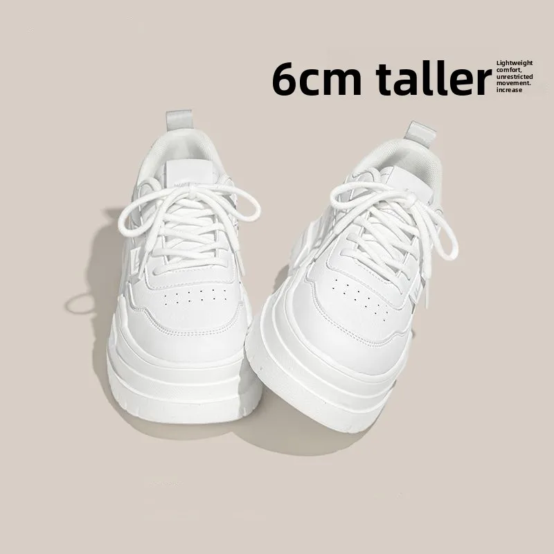 

Women's Thi Bot Platform Sneakers Spring Summer New Sle Casual Flatform Slip-On round Toe Rubber Outsole Pure Color