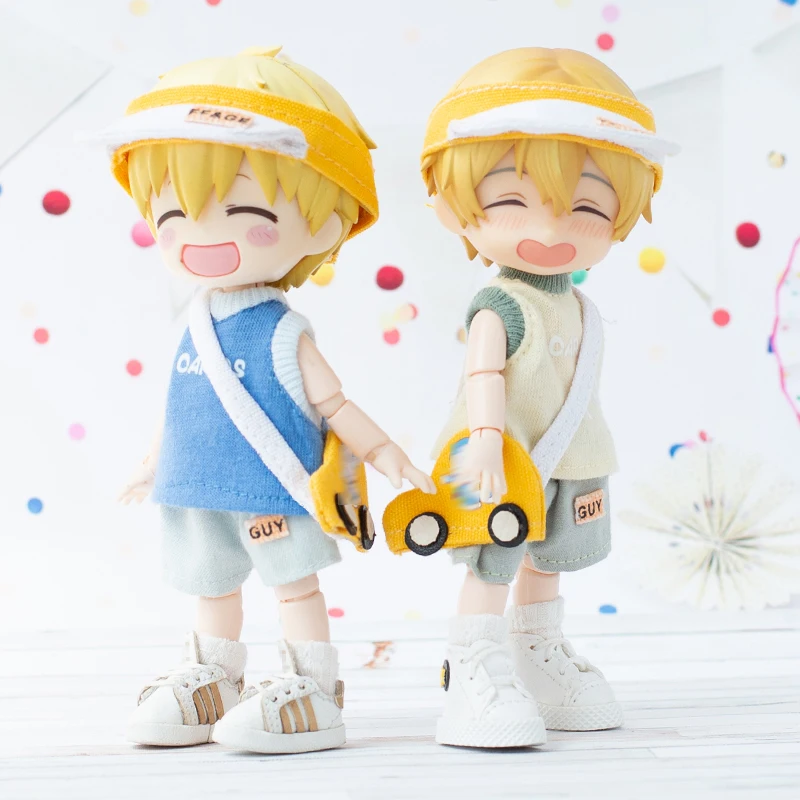 

Ob11 Doll Clothes Sports Vest Suit Shorts Hat Backpack for Molly, GSC, P9, Obitsu11, 1/12Bjd Doll Accessories Toys for girls boy