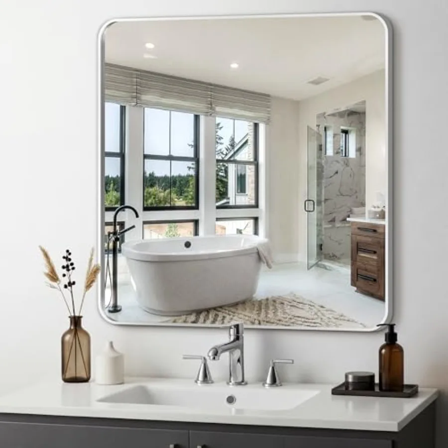 

Bathroom Vanity Mirror Black Framed Bathroom Mirror for Over Sink High-Definition Bathroom Mirror Versatile Bathroom Vanity Mir
