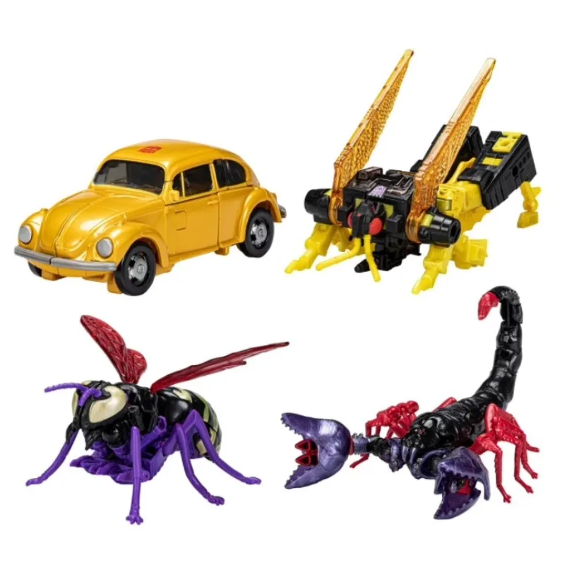 ในสต็อก Transformers Legacy BuzzworthyBumblebee Creatures Collide 4-Pack GoldbugScorponok Ransack Skywasp Action Figure ของเล่น