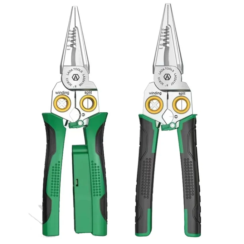 LAOA 8 in 1 Electrician Wire Stripping Pliers Multifunctional Electricians Maintenance Pliers Stripper Cable Crimper Pliers Tool