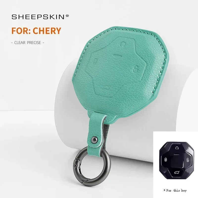 

Для Chery Jetour Traveler 2020 2021 2022 2023, кожаный автомобильный чехол из козьей кожи с дистанционным управлением из овчины, чехол для ключей, аксессуары для ключей