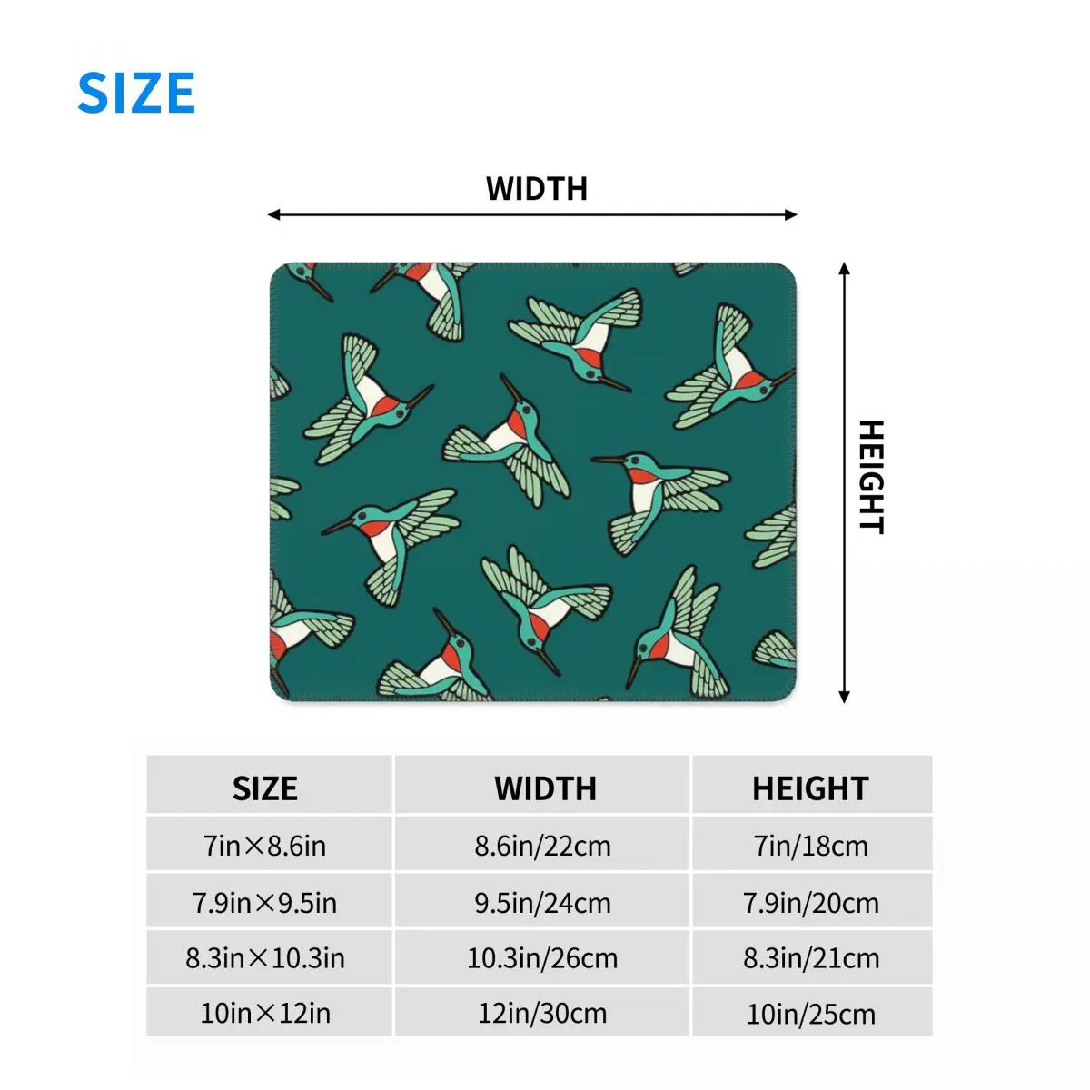 Hummingbird Pattern Multi-size Mouse Pad Computer Keyboard Mouse Mat Gamer PC Laptop Desk Mat Office Accessories Table Mats