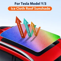 Ice Cloth Buckle Sun Shades Glass Roof Sunshade Front Rear Sunroof Skylight For Tesla Model Y 2017-2024 for Model 3 2024