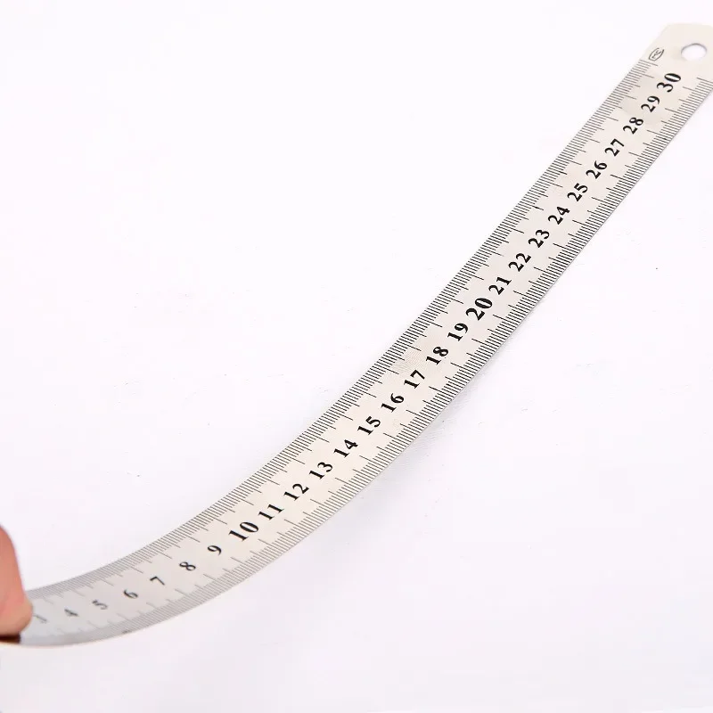 Linijka metalowa linijka prosta ze stali nierdzewnej 15/20/30cm linijki studenckie precyzyjne dwustronne narzędzie pomiarowe do rysowania w drewnie