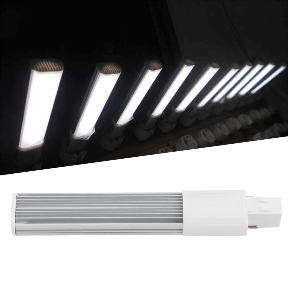 2 Pack Easy Installation G23/GX23 LED Bulb 2-Pin AC 85-265V LED Tube Light 6W 600LM Recessed Down Light Bulb Under Cabinet
