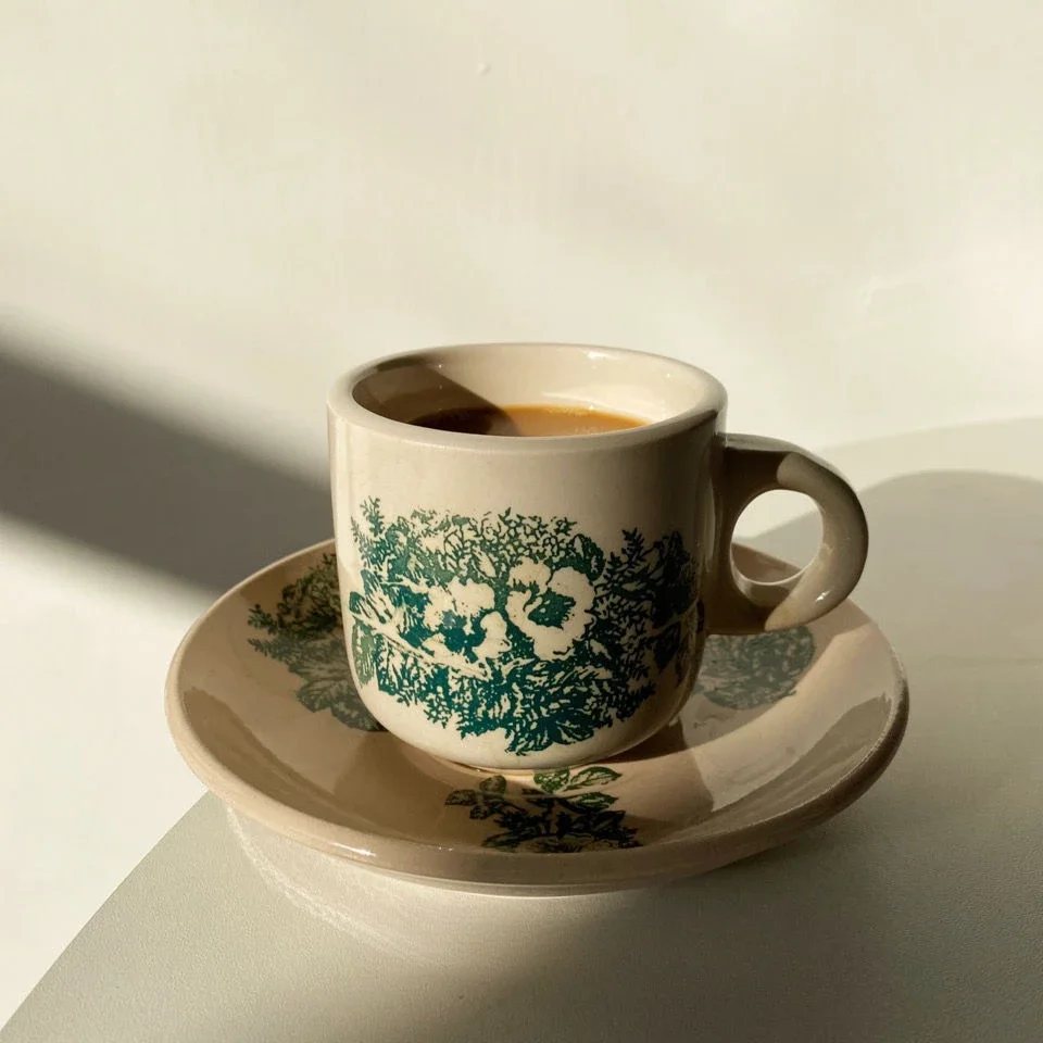 Ceramic Coffee Cup Southeast Asia Malaysia Italian Coffee Cup Hand-painted Ceramic Mark Mug Exquisite Home Tea Table Cup