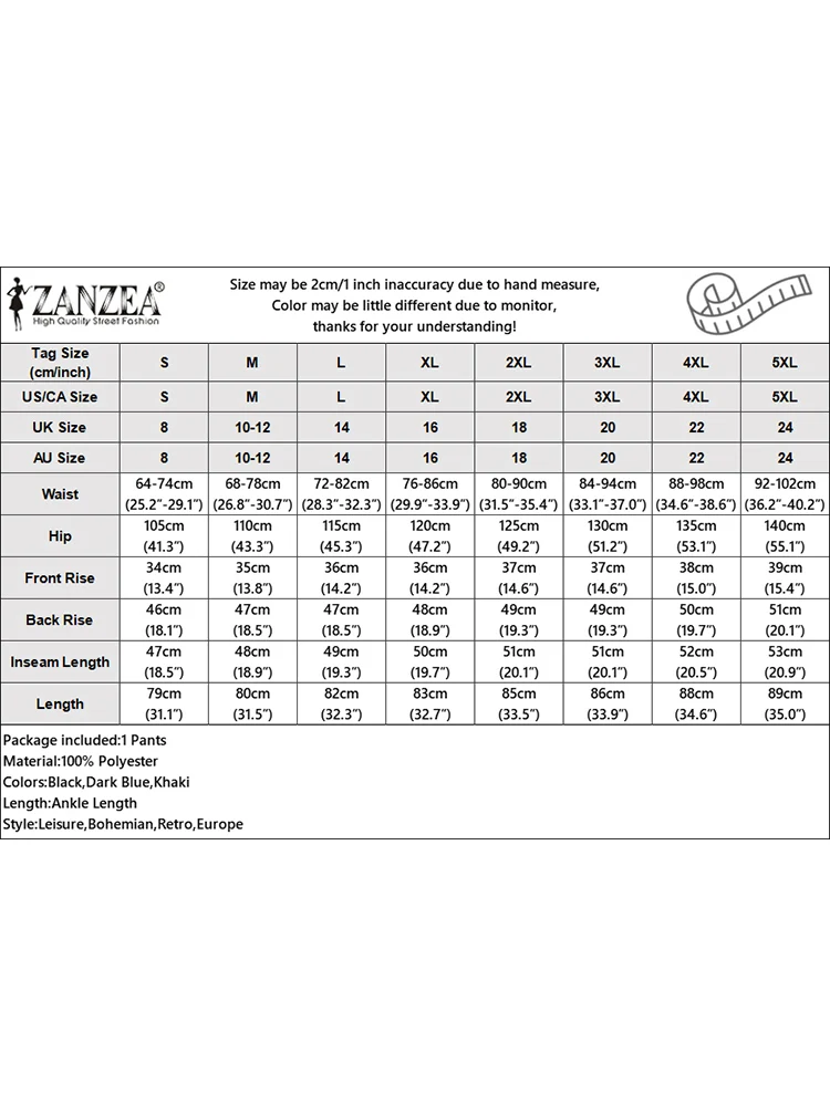 ZANZEA-calças largas de cintura elástica para mulheres, calças soltas, palácio monocromático, moda casual, trabalho ol, férias, verão