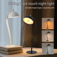 LED Table Lamp Rechargeable Cordless Desk Lamp Bar Restaurant Ambiance Touch Lamps with Sliding Track Bedside Light for Room