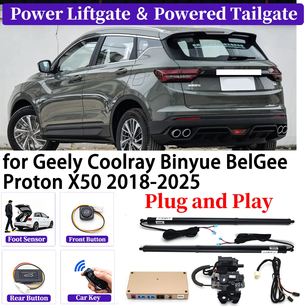 ZJCGO for Geely Coolray Binyue BelGee Proton X50 2018-2025 Car Automatic Power Liftgate Kit Smart Auto Electric Tailgate System