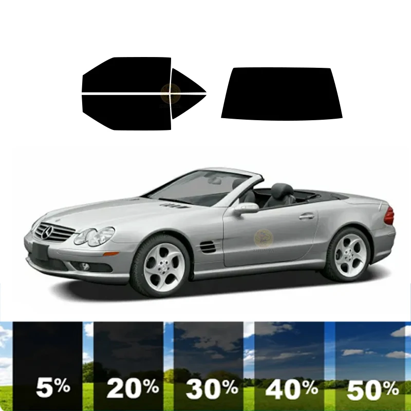 Pre-cut Film warna jendela dapat dilepas untuk mobil 100% UVR isolasi panas karbon ﻿untuk MERCEDES-BENZ SL-CLASS 2 DR CONVERTIBLE 1996-2002