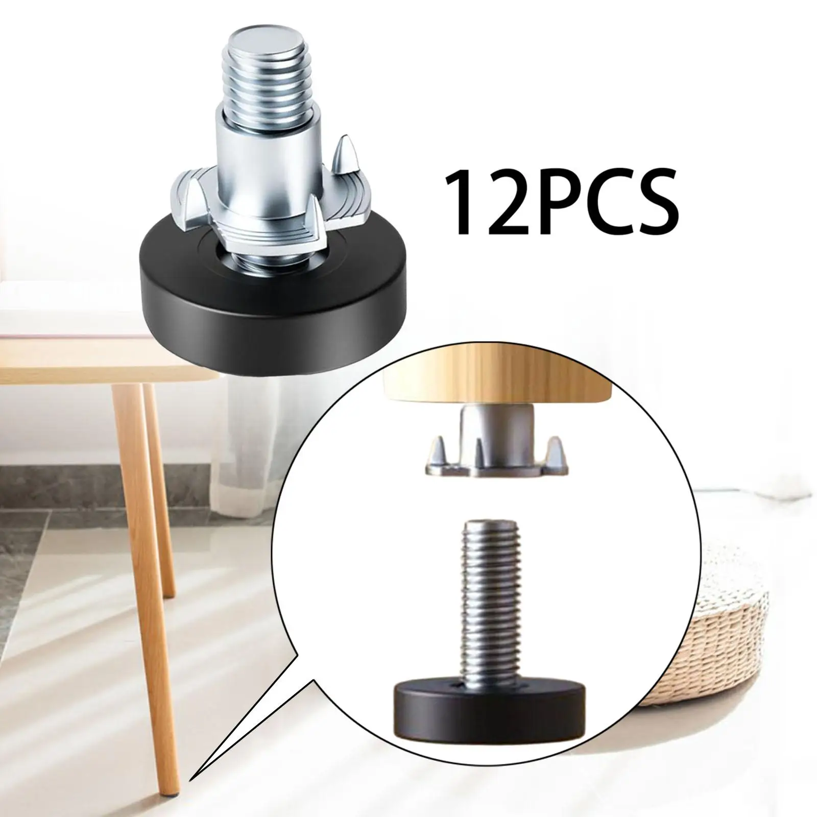 12 Pieces Adjustable Leg Levelers Furniture Levelers Furniture Levelers Table Feet for Desk Dressing Tables Kitchen Workbench