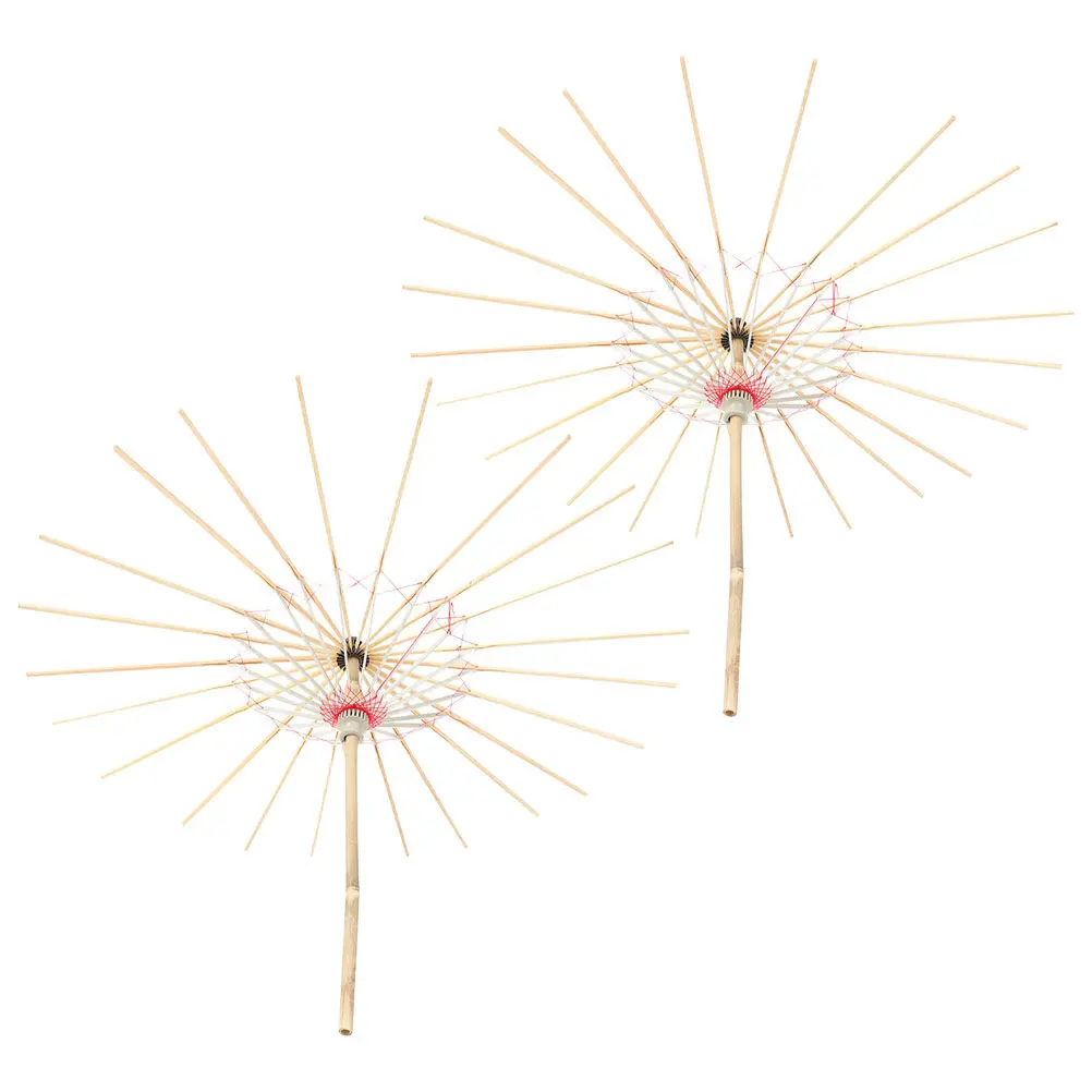 2Pcs Bamboo Oiled Paper Umbrella Racks Classic Decorative Holders Photo Props Home Festival Decor DIY Support Umbrella Bracket