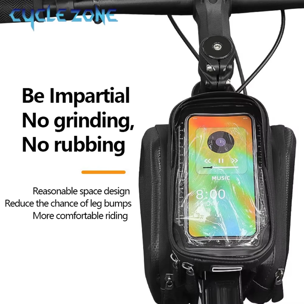

Bicycle Front Beam Bags Bike Top Tube Bag Touchscreen Phone Hard Case Large Capacity MTB Road Bike Top Front Tube Frame Bag
