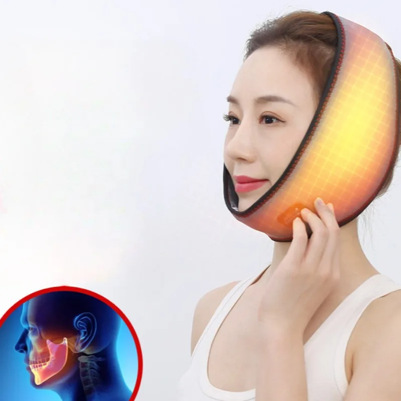 Electric Far-infrared heater Temporomandibular Joint Disorder Hot Compress Belt Corrector,Open Mouth Pain Snap Partial Mandibula