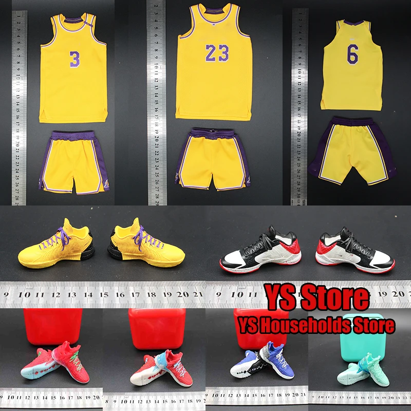 1/6 Basketball Player Mini Jersey Set Delicate Shoes Accessory Number Logo Print Clothes Ornamnet Toy For 12