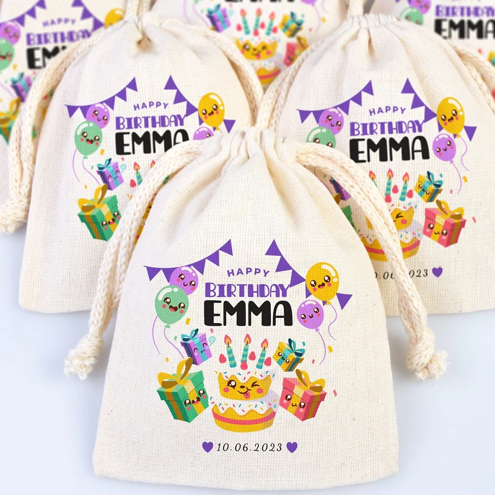 اسم شخصي 5 قطع حقائب هدايا لحفلات أعياد ميلاد الأطفال، هدايا ترحيب لطيفة لحفلات أعياد الميلاد للأصدقاء والأقارب