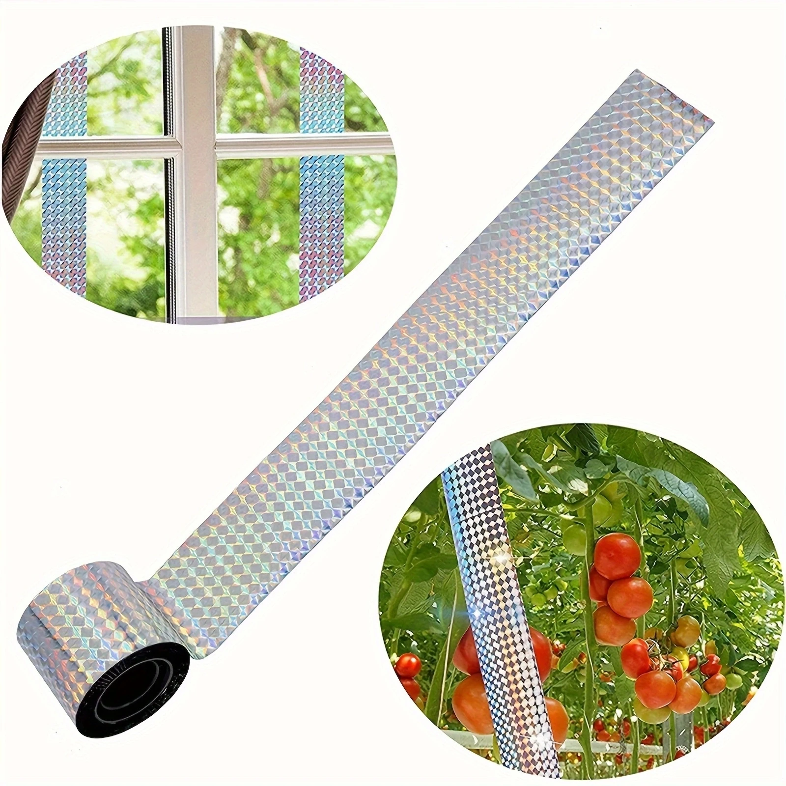 2.4CM Wide 50M Long Flash Reflective Bird Scare Audible Repellent Pigeon Repeller Ribbon Deterrent Tape Orchard Pest Control