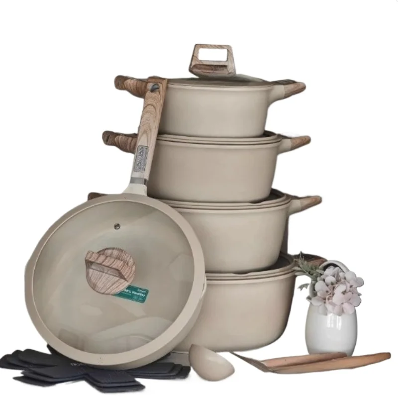 Square Cookware 10-Piece Set - Non-Stick Aluminum Die Cast Pot & Pan Collection