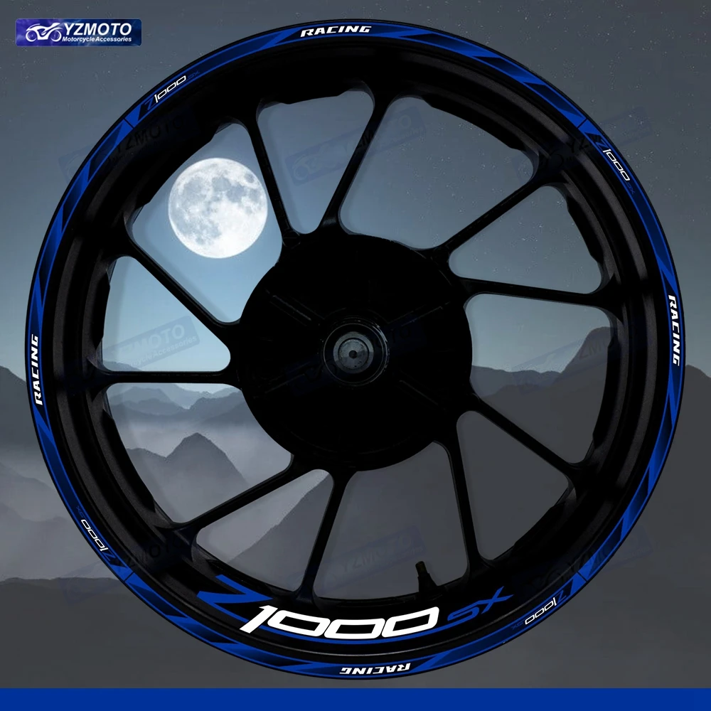 

Для мотоцикла Z1000SX Z 1000 SX 17-дюймовая наклейка на переднюю и заднюю ступицу гоночного колеса, светоотражающая модифицированная декоративная наклейка на обод
