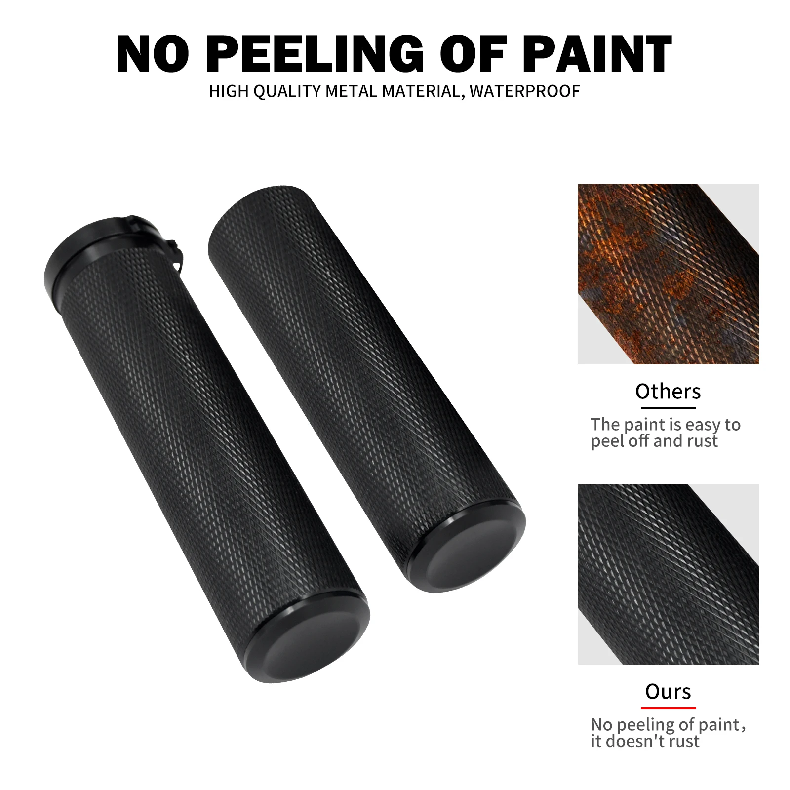 Motocycle 25mm Hand Grips All Aluminum Handlebar Grips Black Chrome For Harley Sportster XL883 XL1200 Touring Dyna Softail