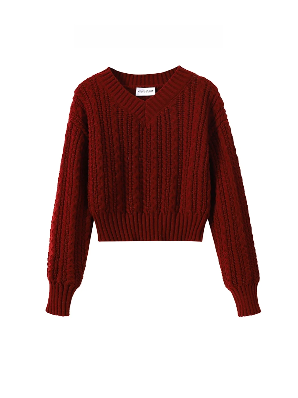 

Красный вязаный базовый свитер с длинным рукавом для женщин, осенне-зимний, с высокой талией, для ношения под одеждой, маленький размер, премиум-класс