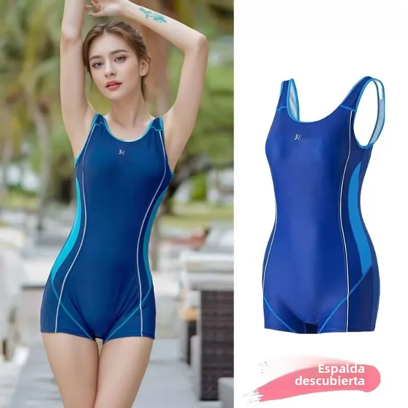 Traje de baño de una pieza deportivo profesional para mujer Amber, conservador, para aguas termales, con cubre vientre, efect...
