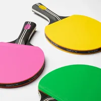 HUIESON 5 Stars Colorful Table Tennis Racket Set with Carry Bag Ready-to-Play Ping Pong Bat Paddle for Beginners Casual Play