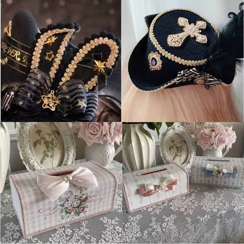 10m Lace Trim Ribbon Centipede Braided Lace DIY Craft Sewing Accessories Wedding Decoration Fabric Curve Lace Laces for Sewing