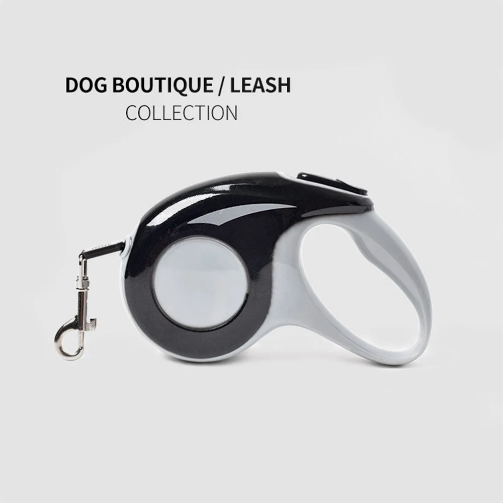 3M Retractable Dog Leash for Small Pets, One Button Lock Anti-Tangle Nylon Reflective Walking Lead with Ergonomic Handle