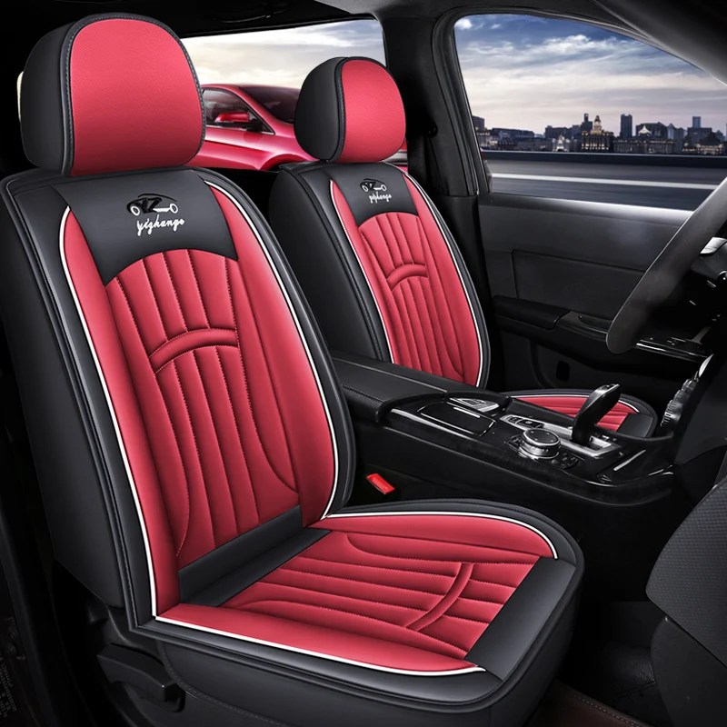 Front Double Seats, Luxurious Pu Leather Full-Cover Car Seat Covers, Universal, Comfortable, Breathable, Wear-Resistant, Suitable for All Seasons, Fits the Seats, 3D Wing Support, Enhances Driving Experience, Storage Pocket Design, Convenient Storage, Made of Multiple Composite Materials, Available in 4 Colors, Car Seat Cushion, Car Seat Cover, Suitable for Sedans, Suvs, Trucks and Other Models