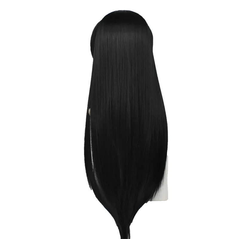 SHANGZI Game Anime Demon Slayer Cosplay Wig Pre Styled 85cm Long black straight hair bow tie wigs Heat Resistant Synthetic