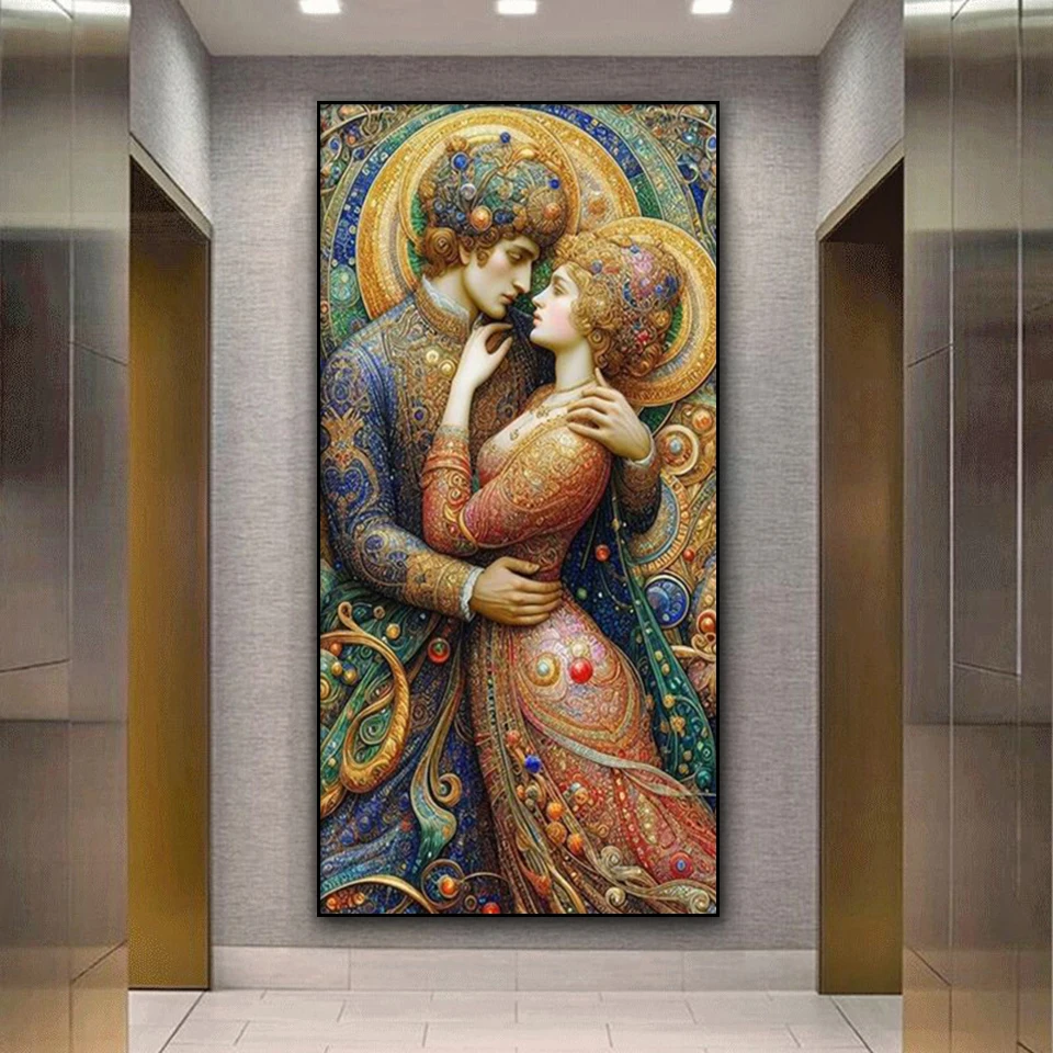 Woman and man Kiss diy Diamond Painting 2024 Jewel Cross Stitch Full Sqaure Round Diamond Mosaic Rhinestones Home Decor