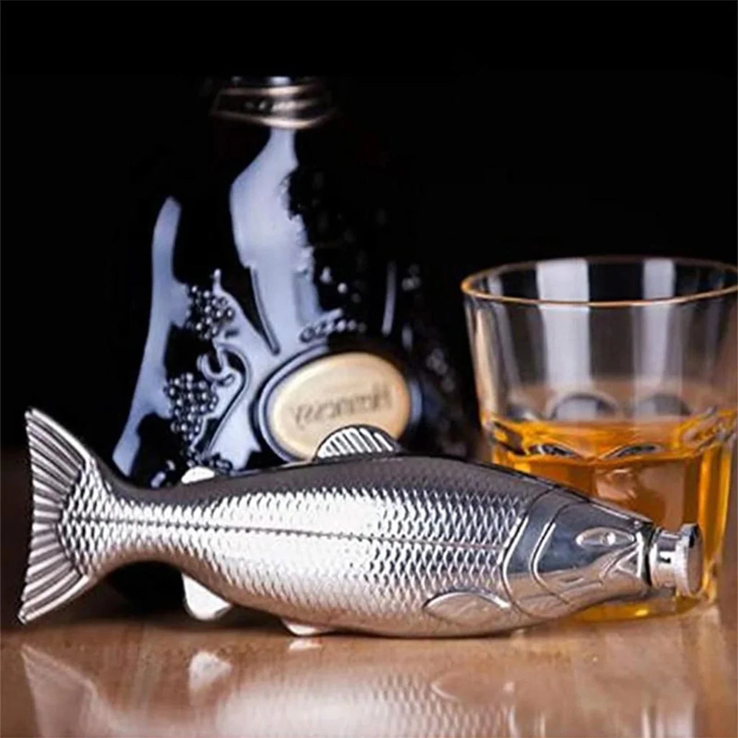 4.5oz Creative Fish Shape Wine Pot Funny Presents Novelty Liquor Travel Bar Drinkware Gifts Stainless Steel Fish Hip Flask