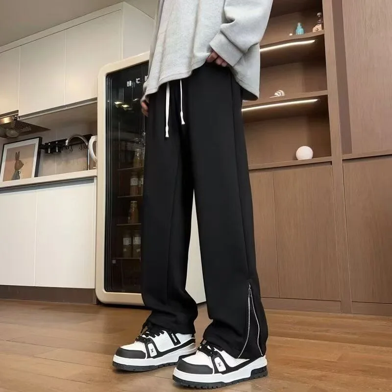 

Брюки высокого класса, мужской дизайн, повседневные брюки с разрезом, модные бренды, нишевые спортивные брюки High Street