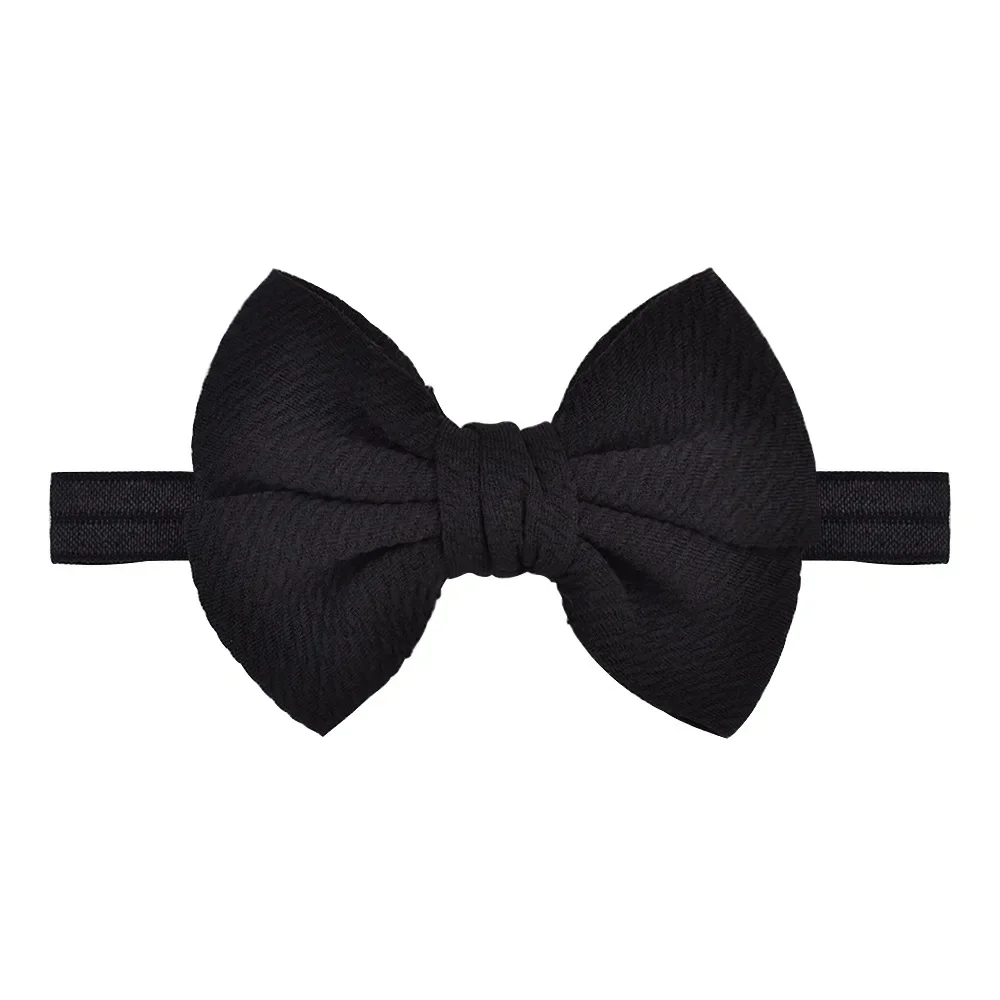 4.3 Inches Solid Color Handmade Bowknot Baby Girls Headband Fashion Bows Elastic Hairband Clothing Decoration Infant Accessories