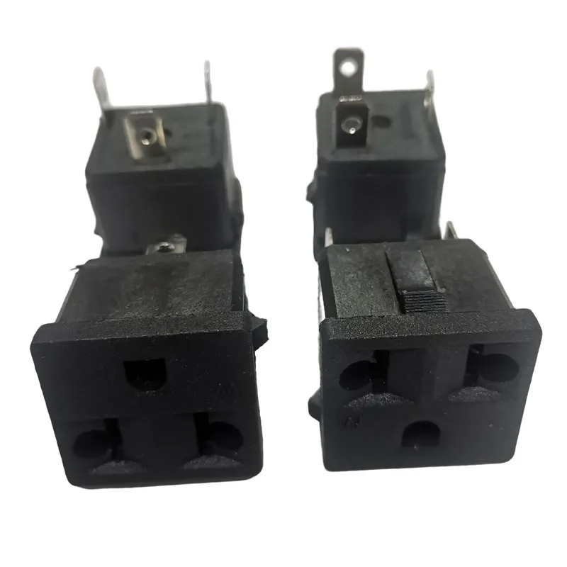Black US Panel Mount Outlet Power Connector Industrial Female Socket Embedded Panel Receptacle AC power socket 10A 250V