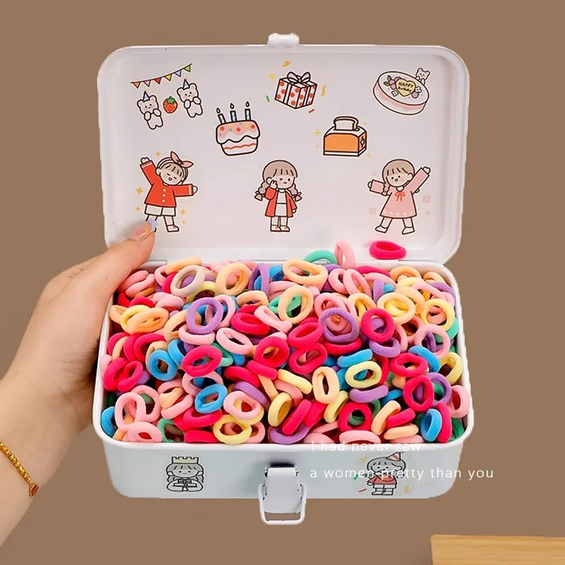 200/400 шт., милые красочные маленькие резинки для волос для маленьких девочек, держатель для хвоста, резинка для волос, мини-кольцо для волос, аксессуары для волос