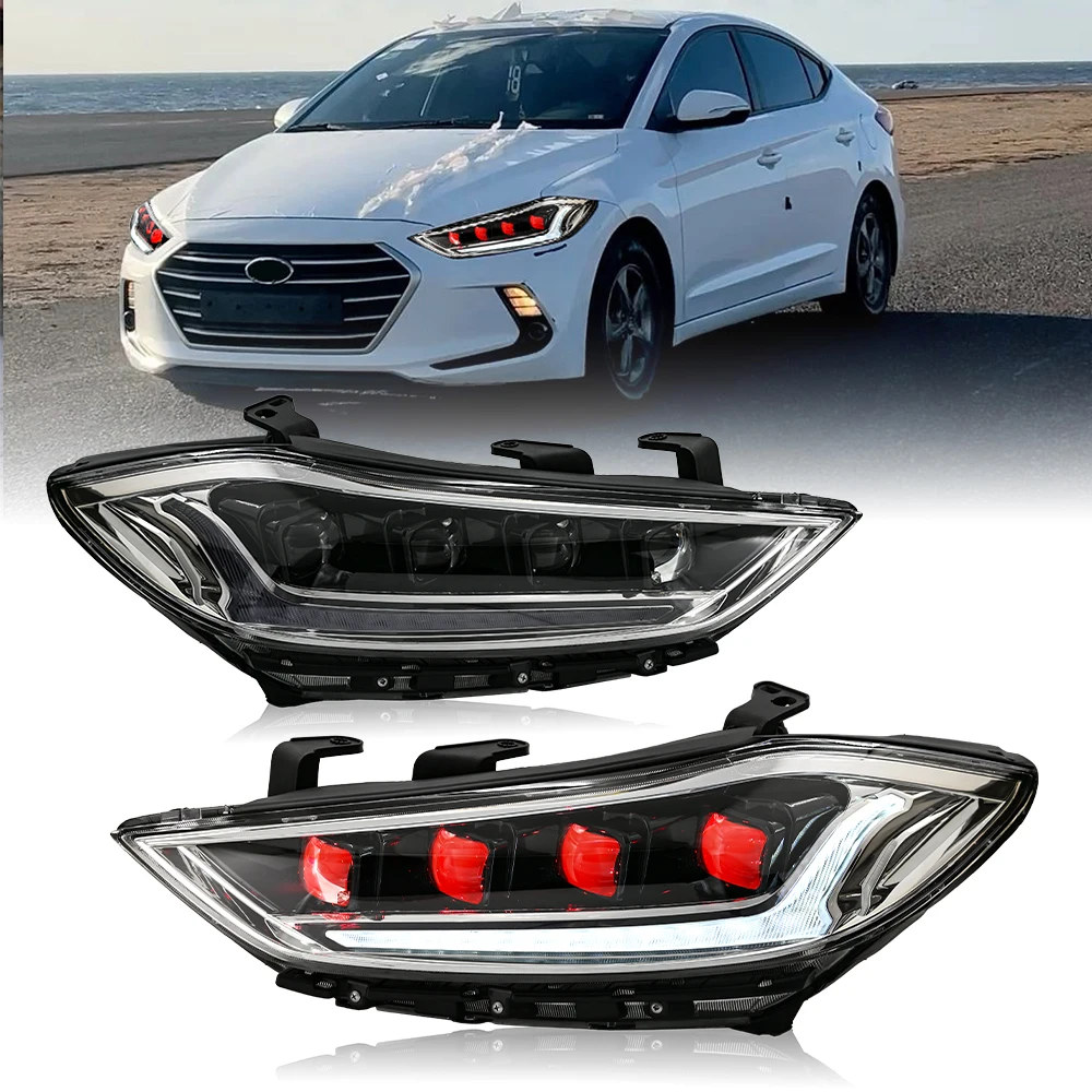 

Светодиодная фара с демоническим глазом для Hyundai Elantra 2016-2020, 3-цветная DRL Plug and Play