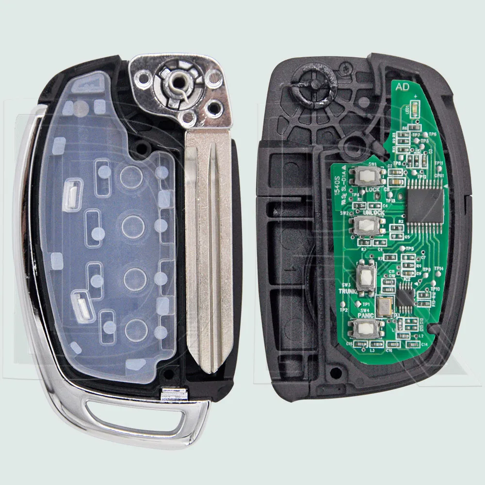DR 95430-1S110 純正PCB 純正4D60チップ 433MHzフリップカーリモートキー HYN14Rブレード付き ヒュンダイHB20 2016 2017 2018 2019用