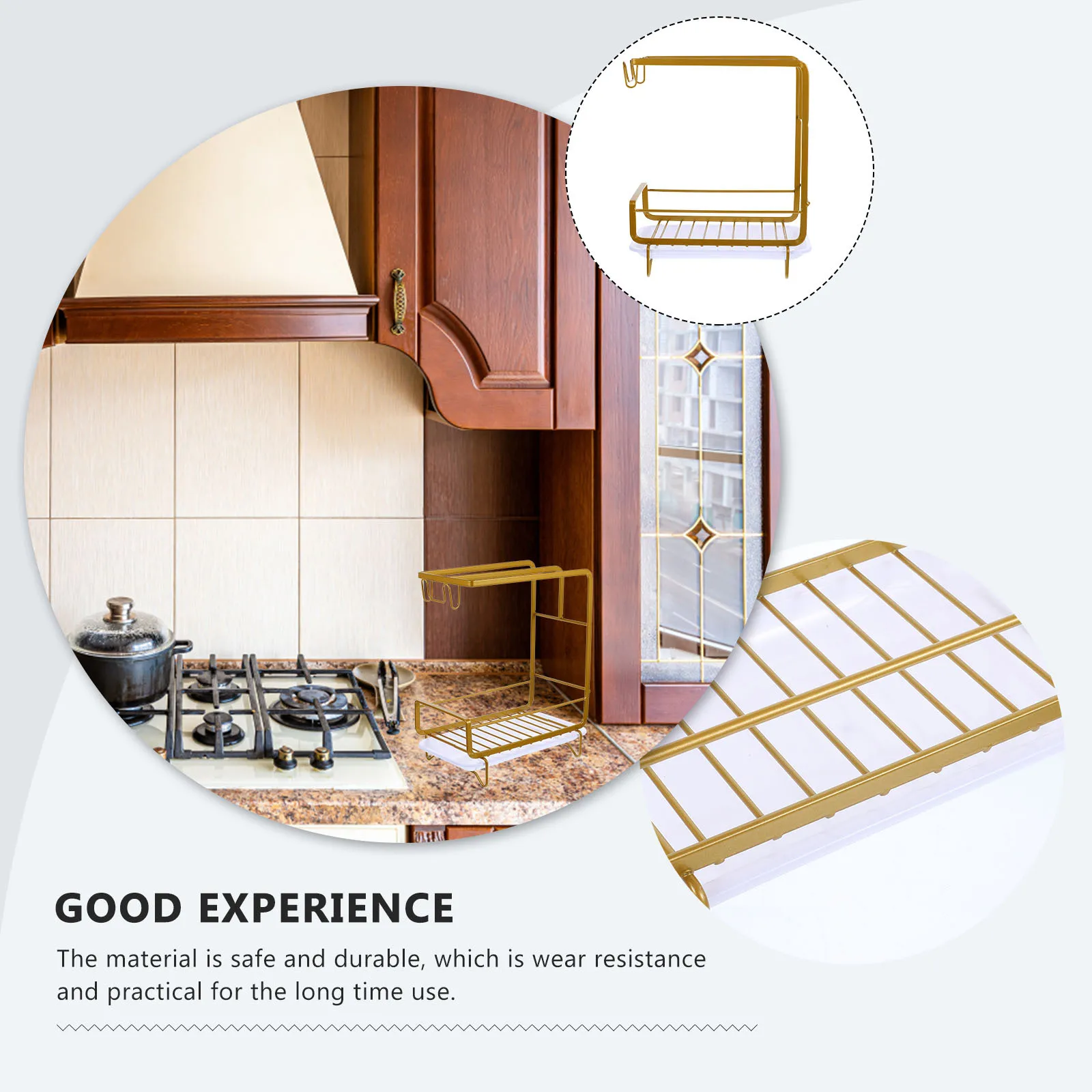 

1 Set Kitchen Storage Rack Hollow Bottom Design Quick Drainage Dishcloth Holder For Sink Organizer Sponges Brushes Scrub Pads