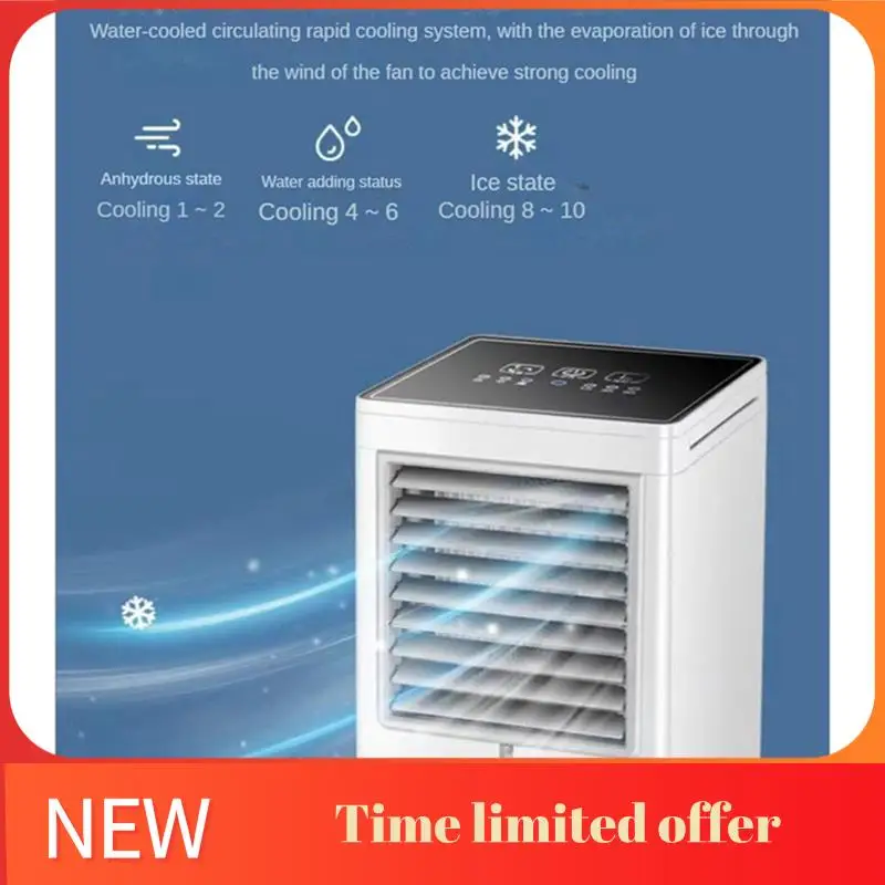 ABRN-Portable Air Conditioner Fan Evaporative Mini Air Cooler, USB Powered Touch Screen Desktop Cooling Fan For Home Office
