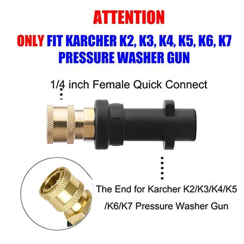 Boquillas de lavadora, limpiador de suelo, cepillo limpiador de superficie para karcher adaptador 1/4, arandela de presión rápida-desmontable