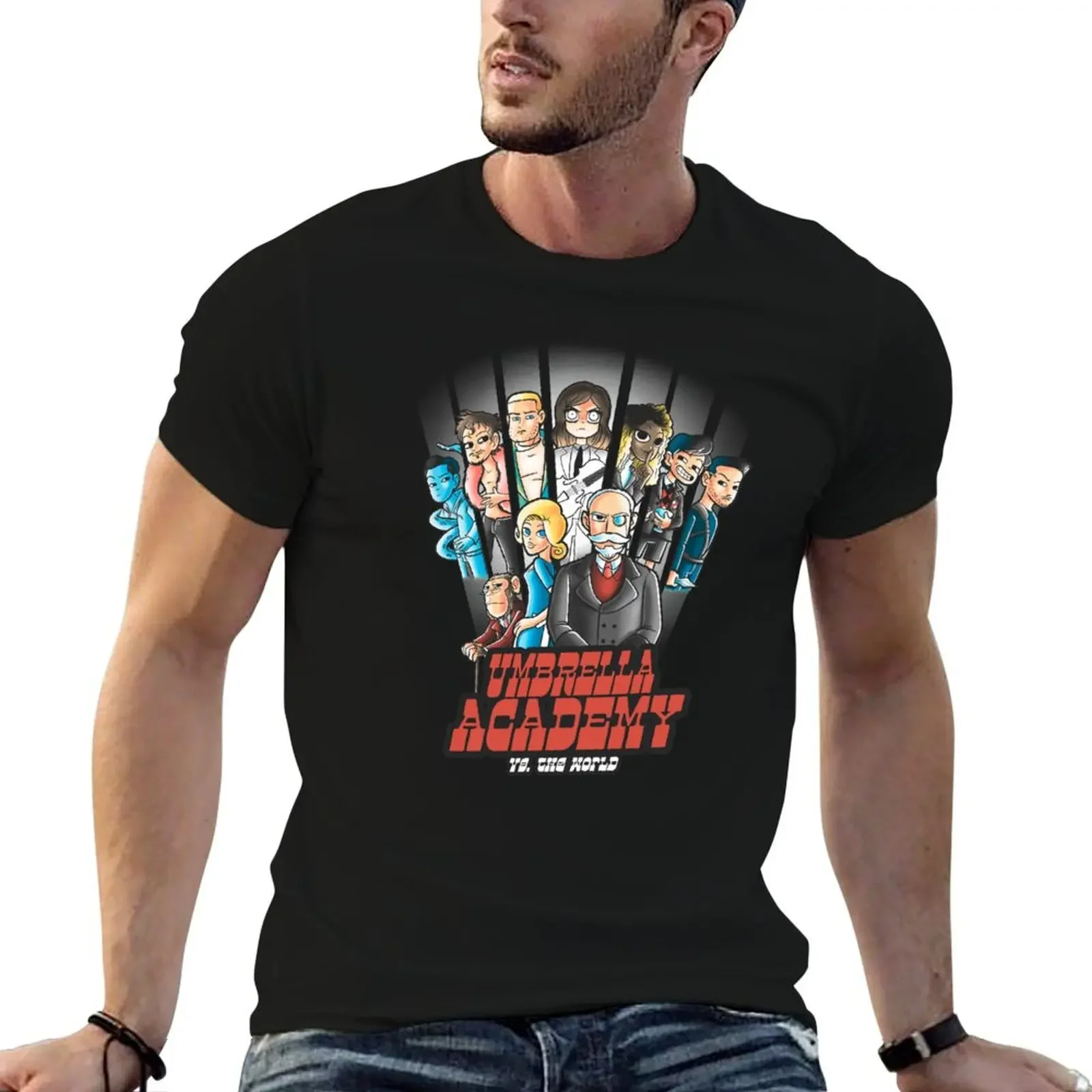 Umbrella academy vs the world T-Shirt sublime graphics blue archive hippie clothes t shirts for men graphic