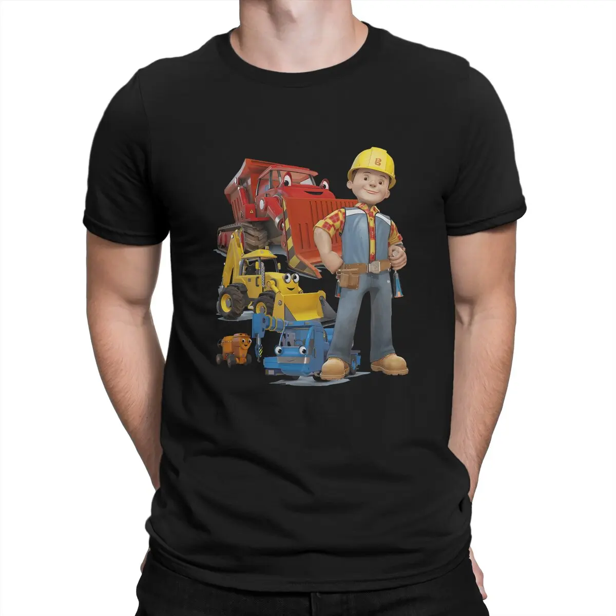 

Bob The Builder Cartoon Polyester TShirts Tv Show Distinctive Men's T Shirt Hipster Clothing